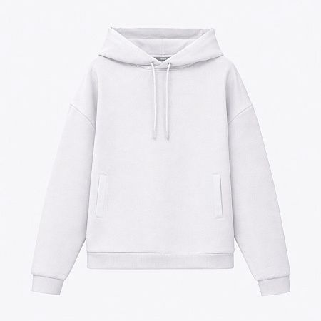 Худи релакс унисекс Баланс (Balance), с начесом, белый, размер M/L