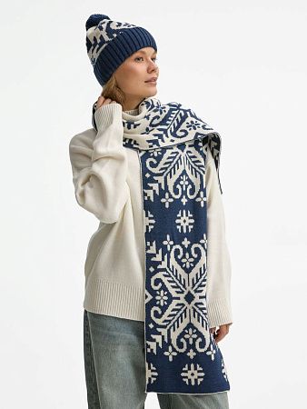 Шапка Wintertude, синяя с белым