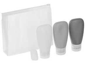 Набор силиконовых емкостей для путешествия «On air», цвет: белый, серый