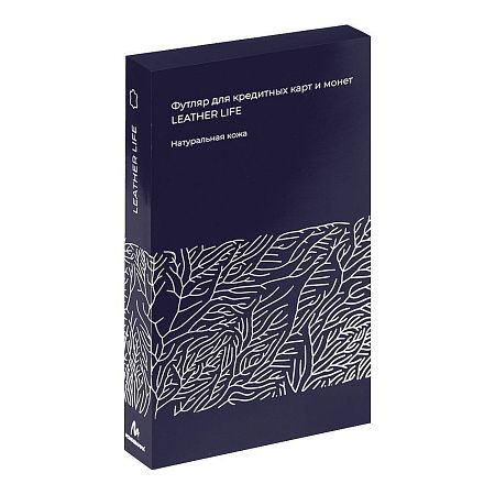 Универсальный футляр для кредитных карт и монет/картхолдер Leather Life из нат. кожи, синий