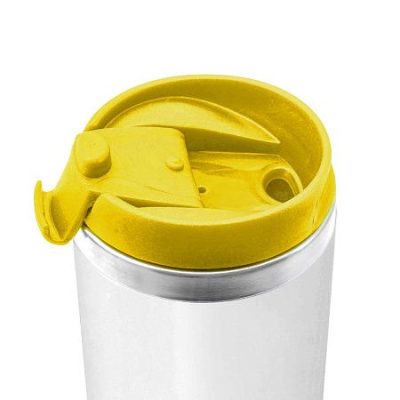 Термокружка NEXT WHITE 350мл. Белая с желтой крышкой 6042.04