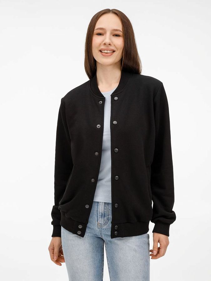 Бомбер унисекс Nuppu, черный, размер S