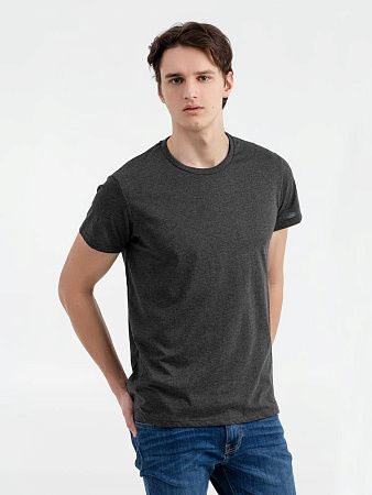 Футболка мужская Regent Fit 150, черный меланж, размер XS