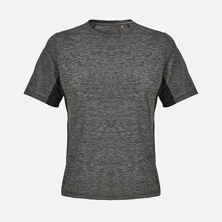 Футболка спортивная унисекс Storm, черный меланж, размер XL