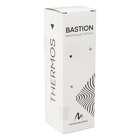Термос стальной Бастион Плюс двухстеночный с вакуумной изоляцией 500 мл, темно-синий, глянцевый металлик
