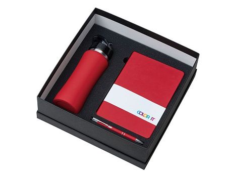 Подарочный набор "Color it" с блокнотом, металлической ручкой и бутылкой