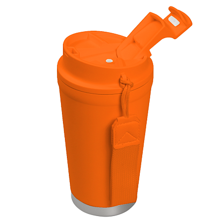 Термокружка Alba металлическая, 410 мл, оранжевая с серебром