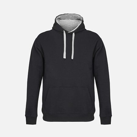 Худи унисекс Cameron, черное с серым меланжем, размер S