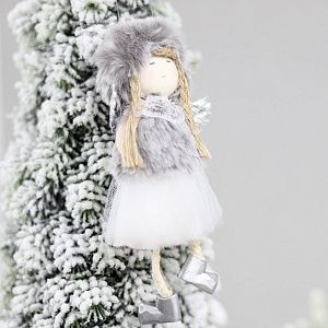 Новогоднее украшение рождественский ангел Бэгис, серый