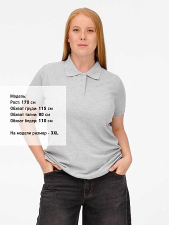 Рубашка поло женская Virma Premium Lady, серый меланж, размер XL