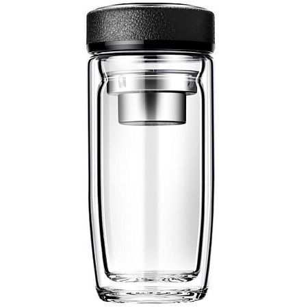 Термос стеклянный с LED-дисплеем Smartview, чёрный