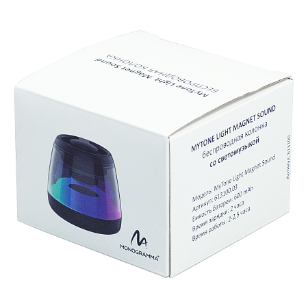 Колонка беспроводная MyTone Light  Magnet Sound, со светомузыкой, черная