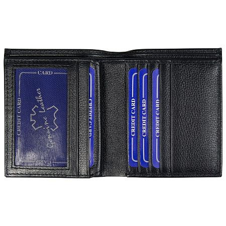 Кошелек с картхолдером Leather Plain, чёрный