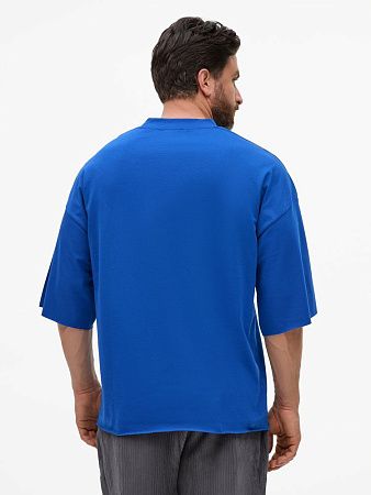 Футболка унисекс оверсайз T1, синяя, размер M/L