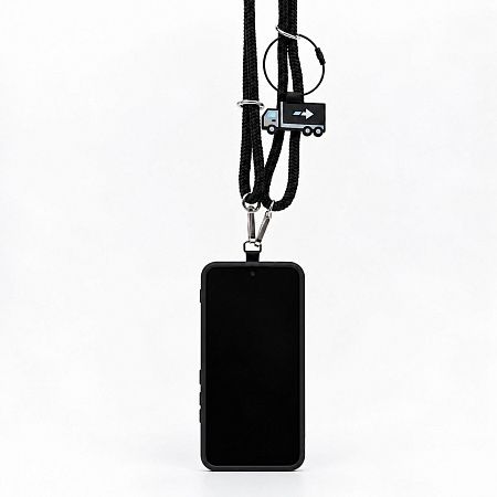 Шнур Cord с кольцами, карабинами и держателем для телефона, с регулировкой длины