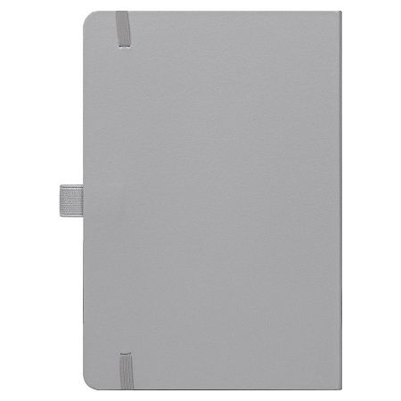 Блокнот Alfa Polo Line А5 в линейку матовый, серый, в твердой обложке с оранжевой резинкой и петлей для ручки