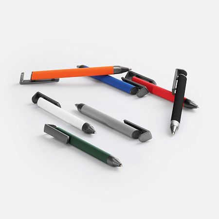 Ручка шариковая Standic с подставкой для телефона, зеленая