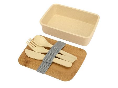 Ланч-бокс «Lunch» из пшеничного волокна с бамбуковой крышкой