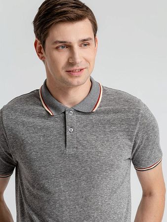 Рубашка поло мужская Paname Men, черный меланж, размер L