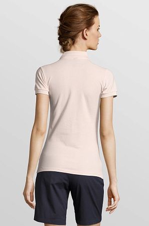 Рубашка поло женская People 210, нежно-розовая, размер L