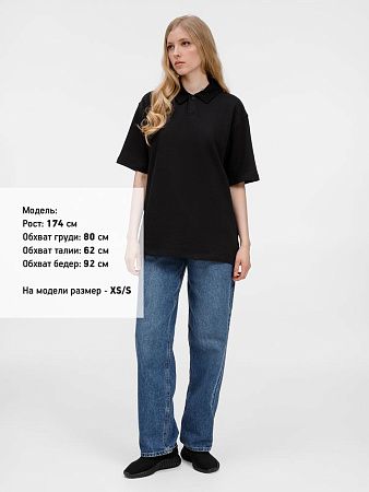 Рубашка поло унисекс Tiimi, черная, размер M/L