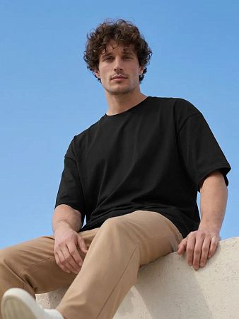 Футболка Oversize Premium 210, черная, размер S