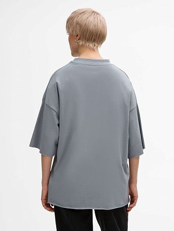 Футболка унисекс оверсайз T1, серая, размер XL/2XL