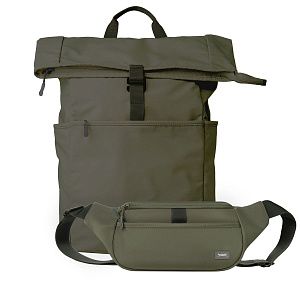 Подарочный набор Бостон (Boston) рюкзак + поясная сумка, зеленый