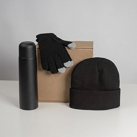 Набор подарочный GET WARM: перчатки, шапка, термос