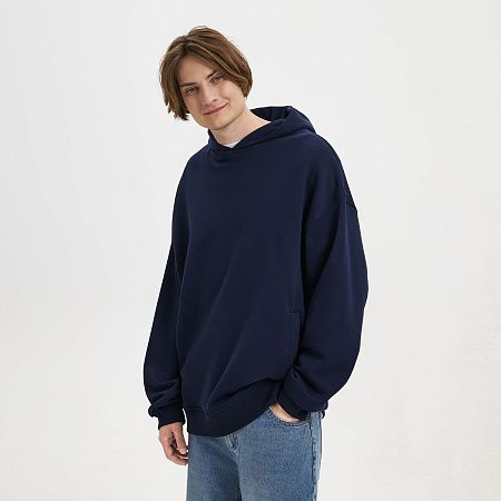 Худи оверсайз унисекс FUSION, темно-синий, размер XL/2XL