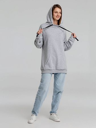 Худи оверсайз «Чистая соль», серый меланж, размер XS/S