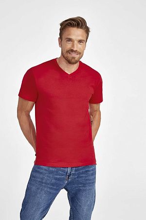 Футболка мужская с V-образным вырезом Victory 150, красная, размер S