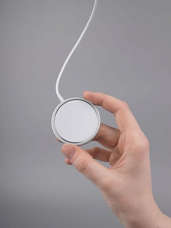 Беспроводное зарядное устройство с магнитами Magmate, серебристое