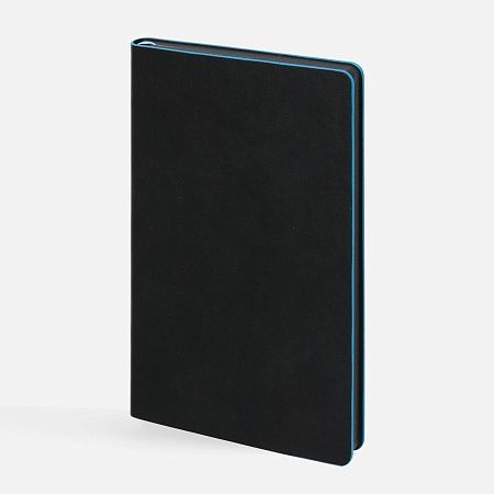 Ежедневник Trait, недатированный, черный с голубым