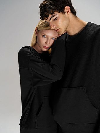 Свитшот оверсайз унисекс Vozduh, черный, размер M/L