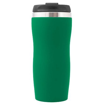 Термокружка SLIM SOFT 350мл. Зеленая с черной крышкой 6031.02