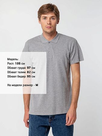 Рубашка поло мужская Summer 170, серый меланж, размер XXL