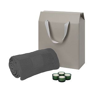 Подарочный набор Sento, Cella, зеленый (свечи, плед)