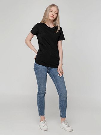 Футболка женская T-bolka Lady, черная, размер XXL