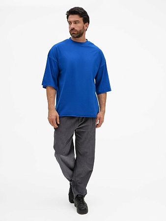 Футболка унисекс оверсайз T1, синяя, размер M/L