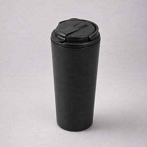 Термокружка с трубочкой «Moment Straw», 350 мл, цвет: черный