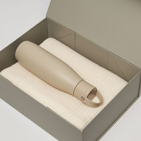 Подарочный набор Bosca, Forges, бежевый (термобутылка, шарф)