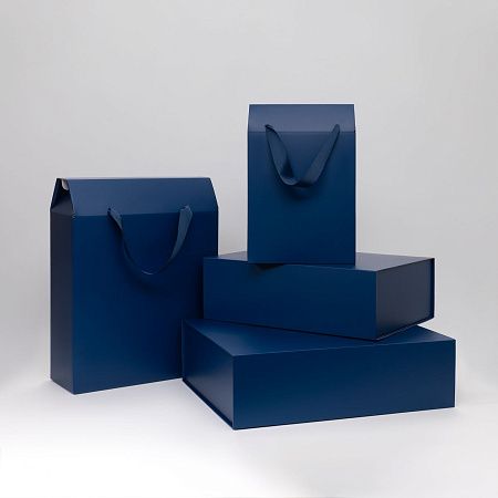 Подарочная коробка-трансформер большая, синяя