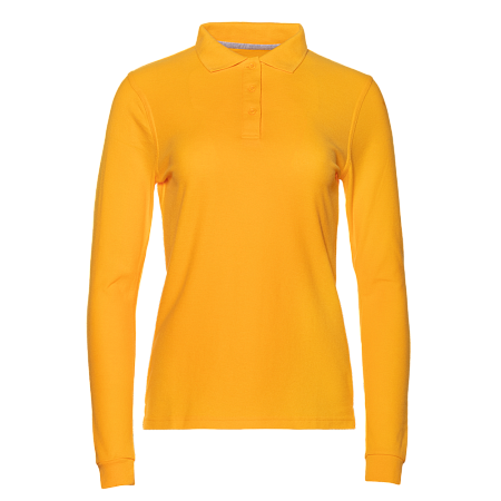 Рубашка поло женская STAN длинный рукав хлопок/полиэстер 185, 04SW, Жёлтый,  (12/1)  (52/XXL)