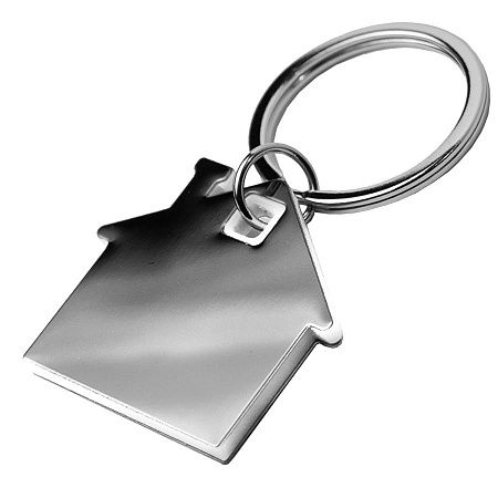 Брелок TONER HAUS; 4,1 x 3,7 x 0,5 см; белый, металл/пластик