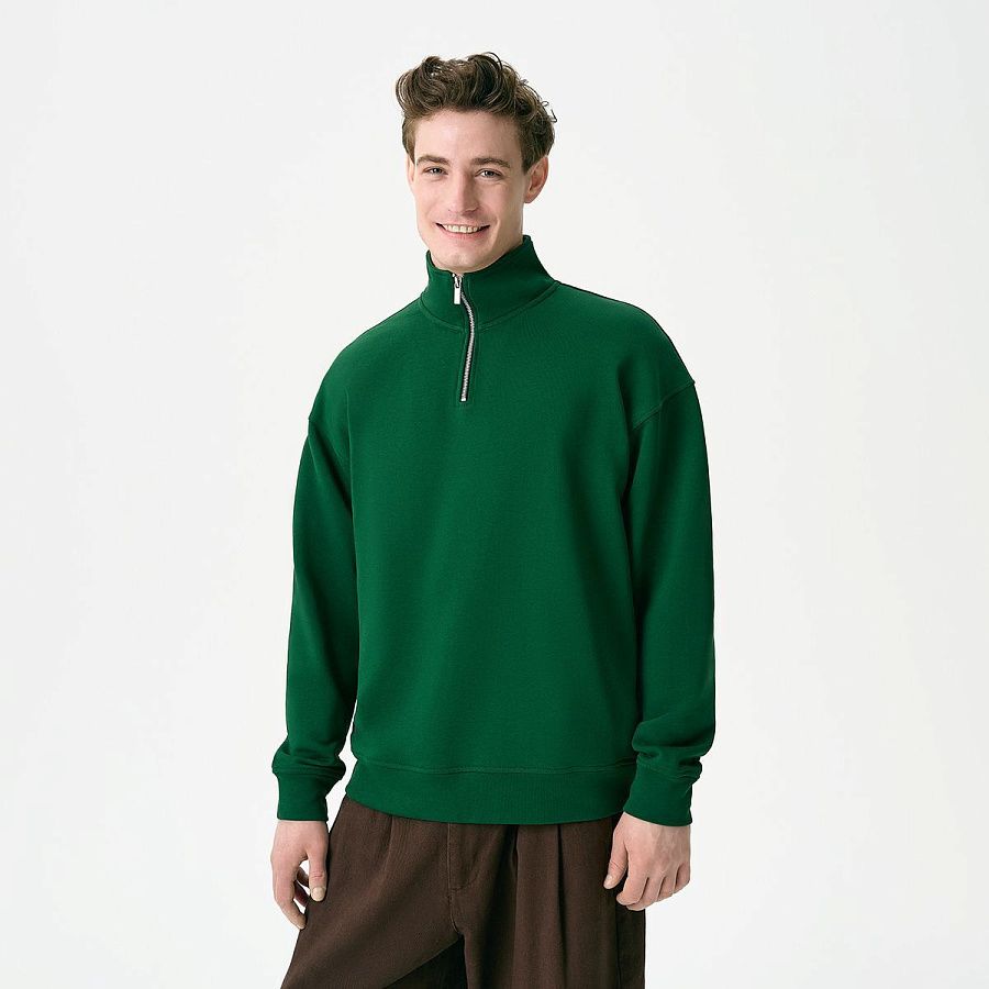 Толстовка на молнии унисекс Флоу (Flow), зеленая, размер 5XL/6XL