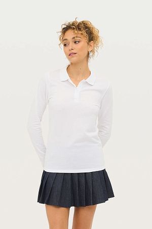 Рубашка поло женская с длинным рукавом Perfect LSL Women, черный меланж, размер M