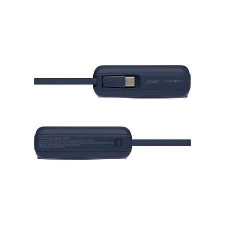 Внешний аккумулятор с подсветкой Риттер PD (Ritter PD) 10000mAh с функцией беспроводной зарядки 15W, синий