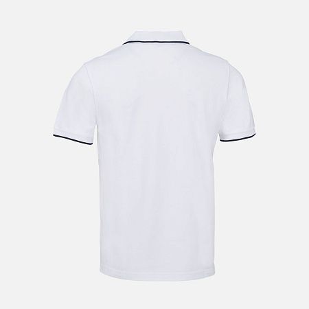 Рубашка поло унисекс Palermo, белая с темно-синим, размер XS