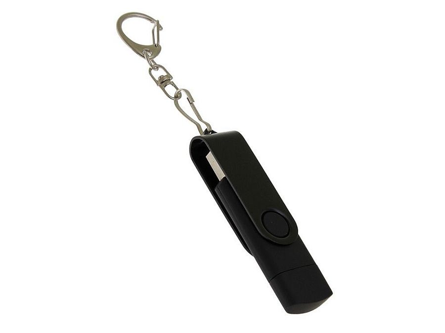 USB 3.0- флешка на 64 Гб с поворотным механизмом и дополнительным разъемом Type-C